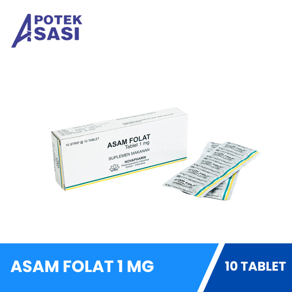 Asam Folat 1 Mg Strip @ 10 Tablet