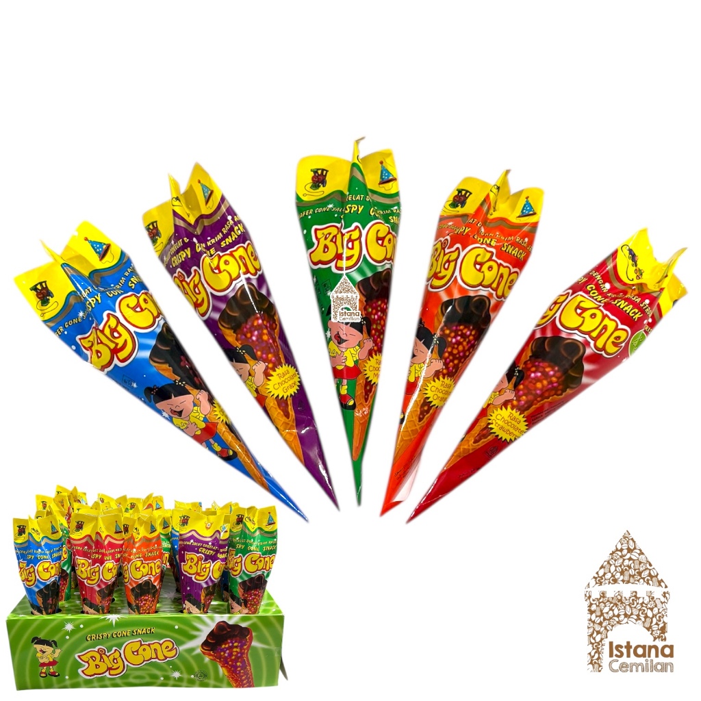

Big Cone Wafer Salut Cokelat Crispy Bentuk Es Krim Jadul