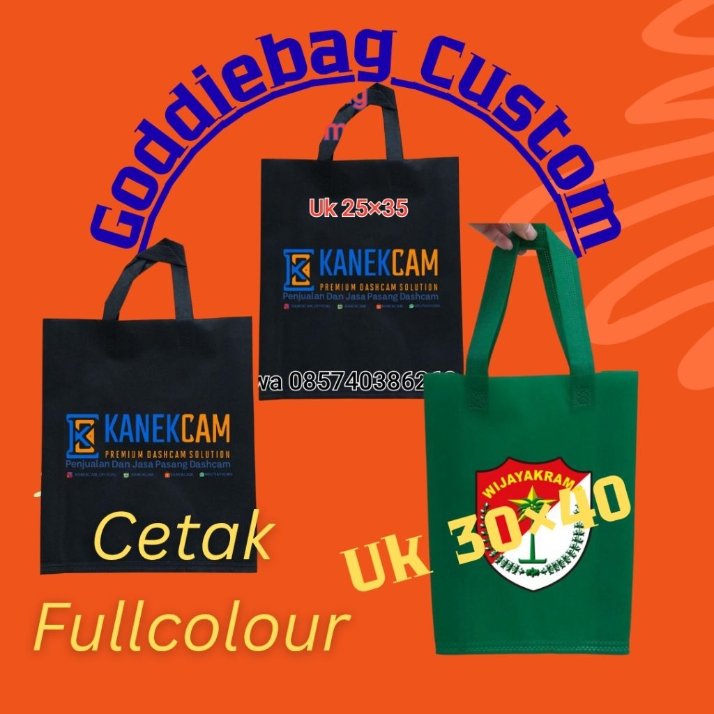 goddiebag custom/tas promosi/tas spounbond custom / tas design custom/tas puring /tas goddiebag cust