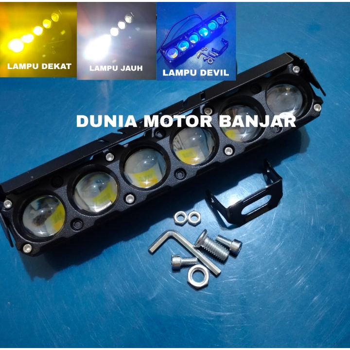 BJM Lampu Tembak LED Laser D2 D3 Transformer 6 Mata devil ice blue Lampu Tembak SQL Driving Lampu Te