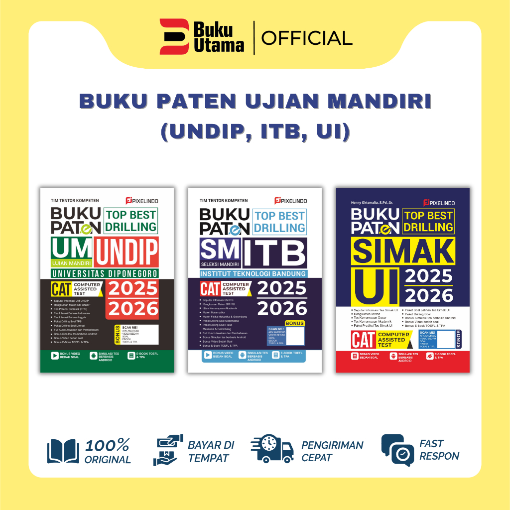 Buku Paten Ujian Mandiri (UNDIP, ITB, UI) 2025/2026 - Pixelindo
