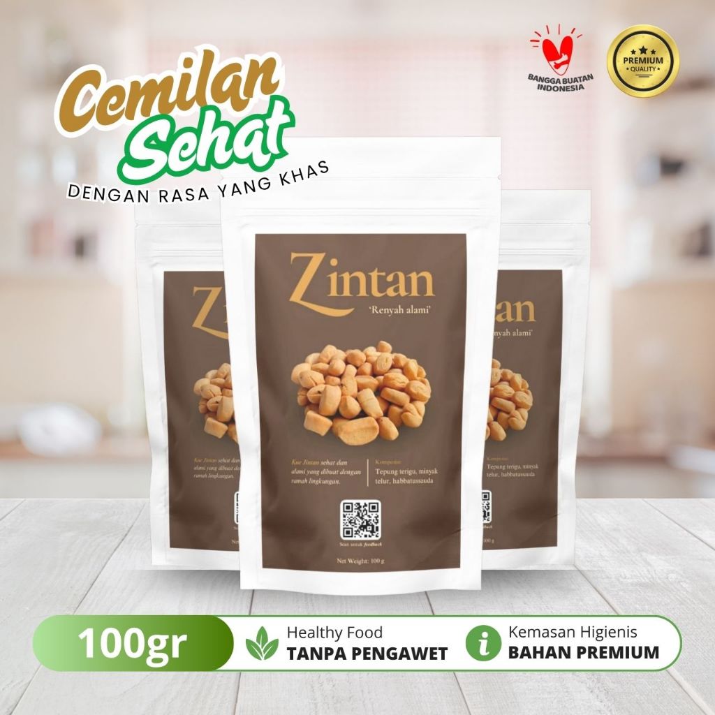 

Kue Zintan Cemilan Sehat Homemade Renyah Alami Kue Biji Ketapang 100gr