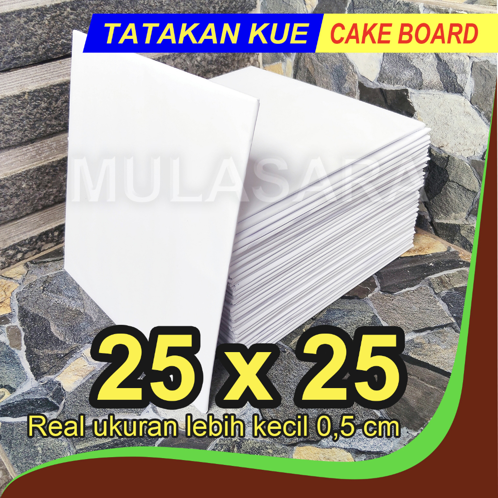 Tatakan kue 25x25 PUTIH cake board / alas kue ulang tahun / tatakan kue ulang tahun