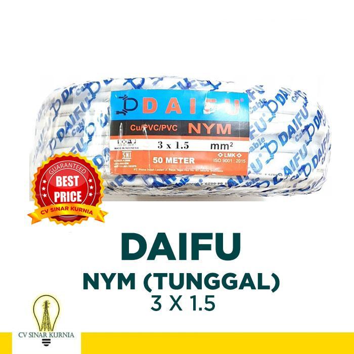 Kabel Listrik NYM 3x1,5mm 50M DAIFU | DAIFU Kabel NYM | SNI BEST