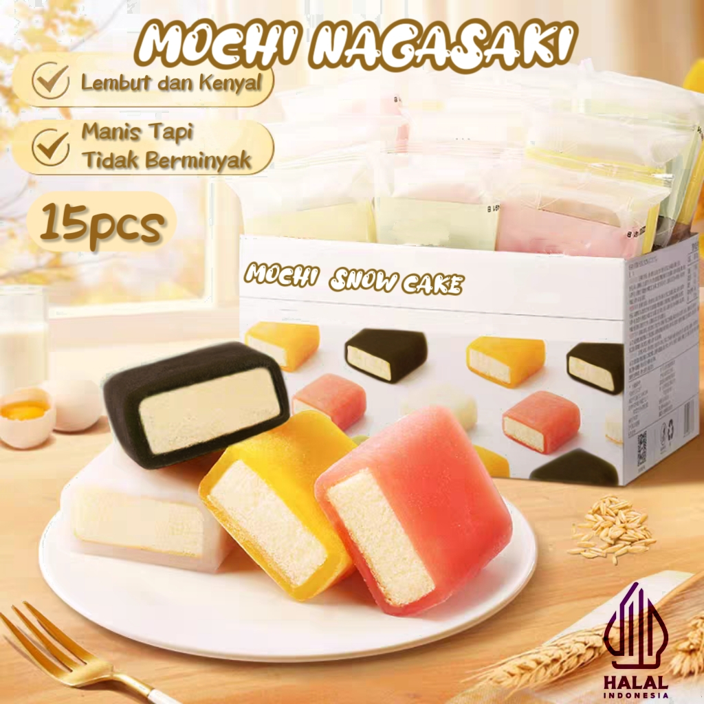 

COD WAHAHA ! ! ! Mochi Snow Cake Kue Biji 15pcs 4 Rasa Susu Kue Mochi Nagasaki / Mochi Cake Coklat /Mochi Cake Susu/Mochi Cake Mango/Super Stroberi 15pcs 1 kotak Murah