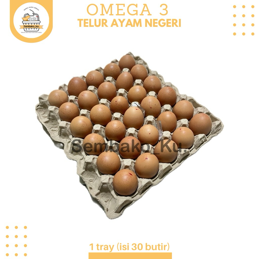 

Telur Ayam Negeri Omega 3 - 1 Tray (isi 30 Butir)