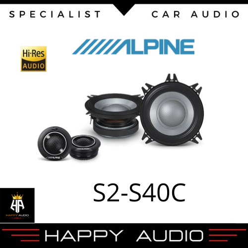 Speaker 2 Way Alpine S2-S40C 4 Inch Component 2 Way Speaker
