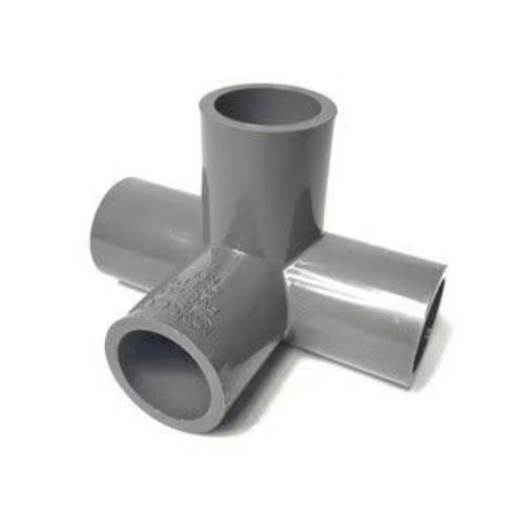Tee 4 cabang ukuran 1” PVC