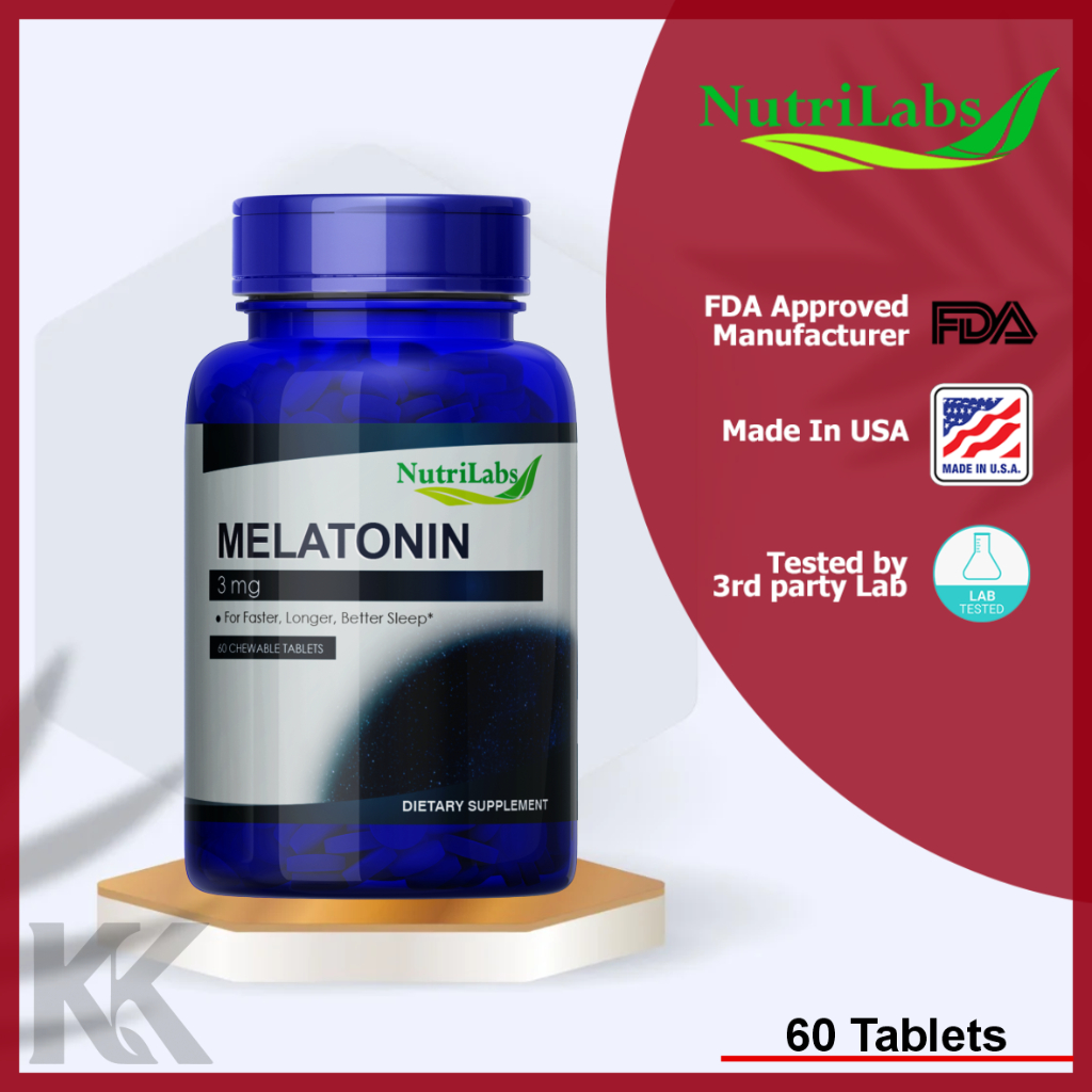 Nutrilabs Melatonin 3mg - Suplemen Sleep Melatonin (Made in USA)