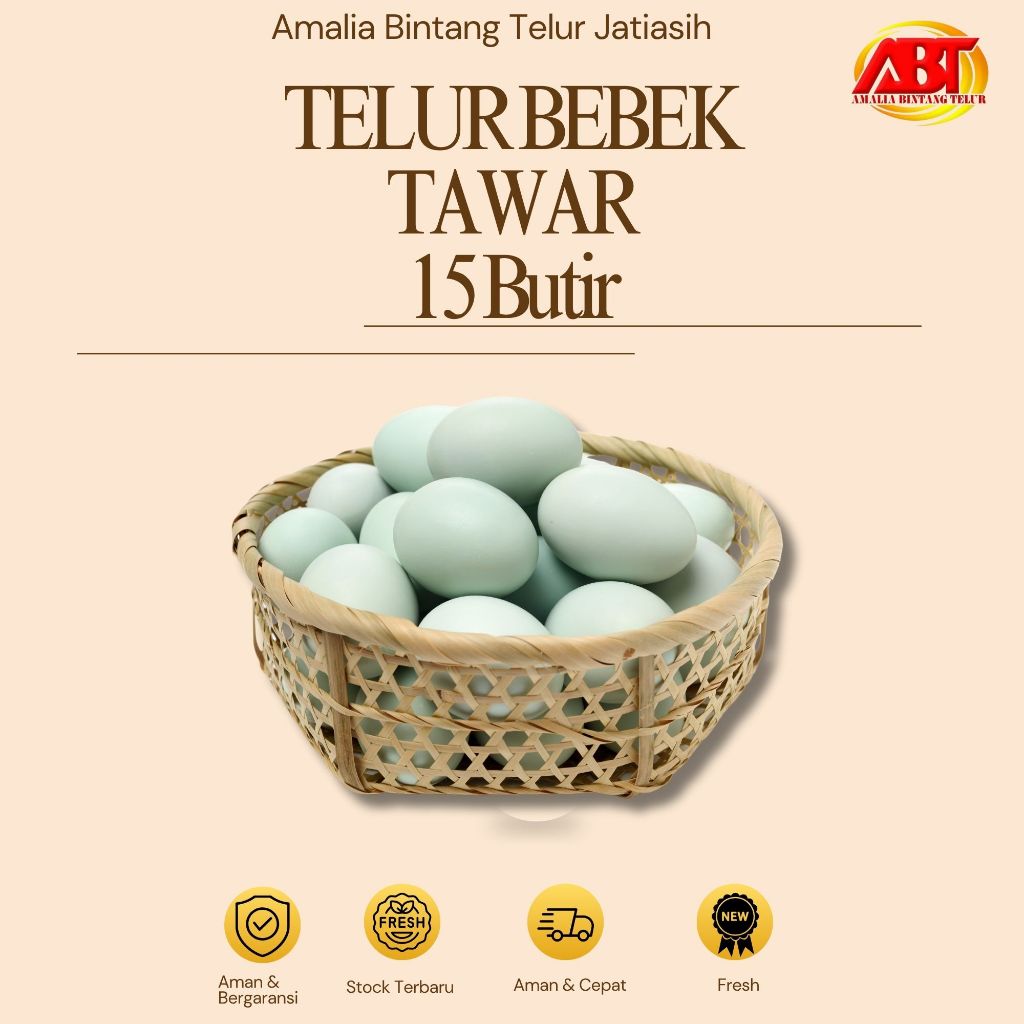 

ABT JATIASIH - Telur Bebek Tawar isi 15 Butir Lezat dan Bergizi (FRESH-CEPAT-BERGARANSI)