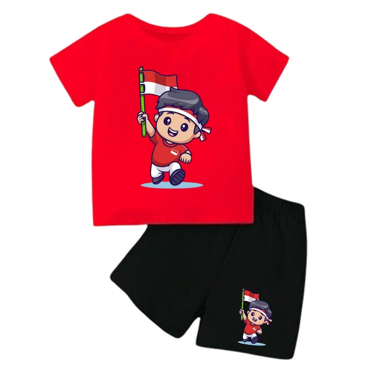 SETELAN BAJU ANAK MERAH PUTIH INDONESIA MERDEKA / SET BAJU ANAK LAKI LAKI 2-10 TAHUN