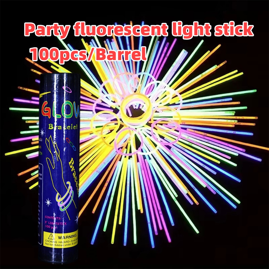 Stick glow in the dark 100 pcs Glow stick light Glow Stick Gelang Cocok untuk pertunjukan panggung