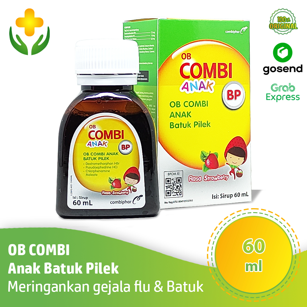 OB Combi Anak Batuk Pilek Sirup Rasa Strawberry  60ml - Obat Batuk Kering & Pilek Anak