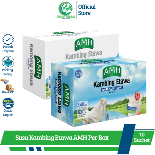 

Susu Kambing Etawa AMH Per Box isi 10 Sachet Rasa Original I Etawa AMH Rasa Susu Jahe
