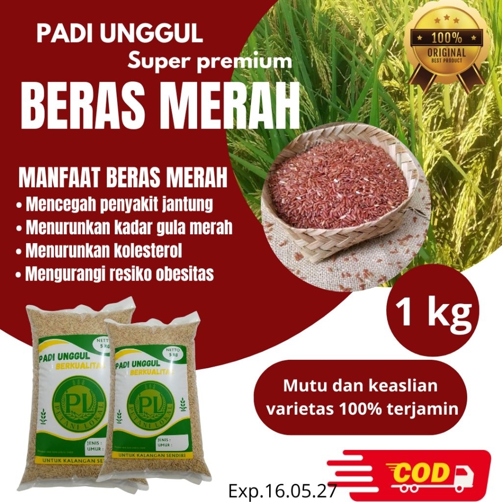 

BIBIT UNGGUL BERKUALITAS BERAS MERAH KEMASAN 1 KG