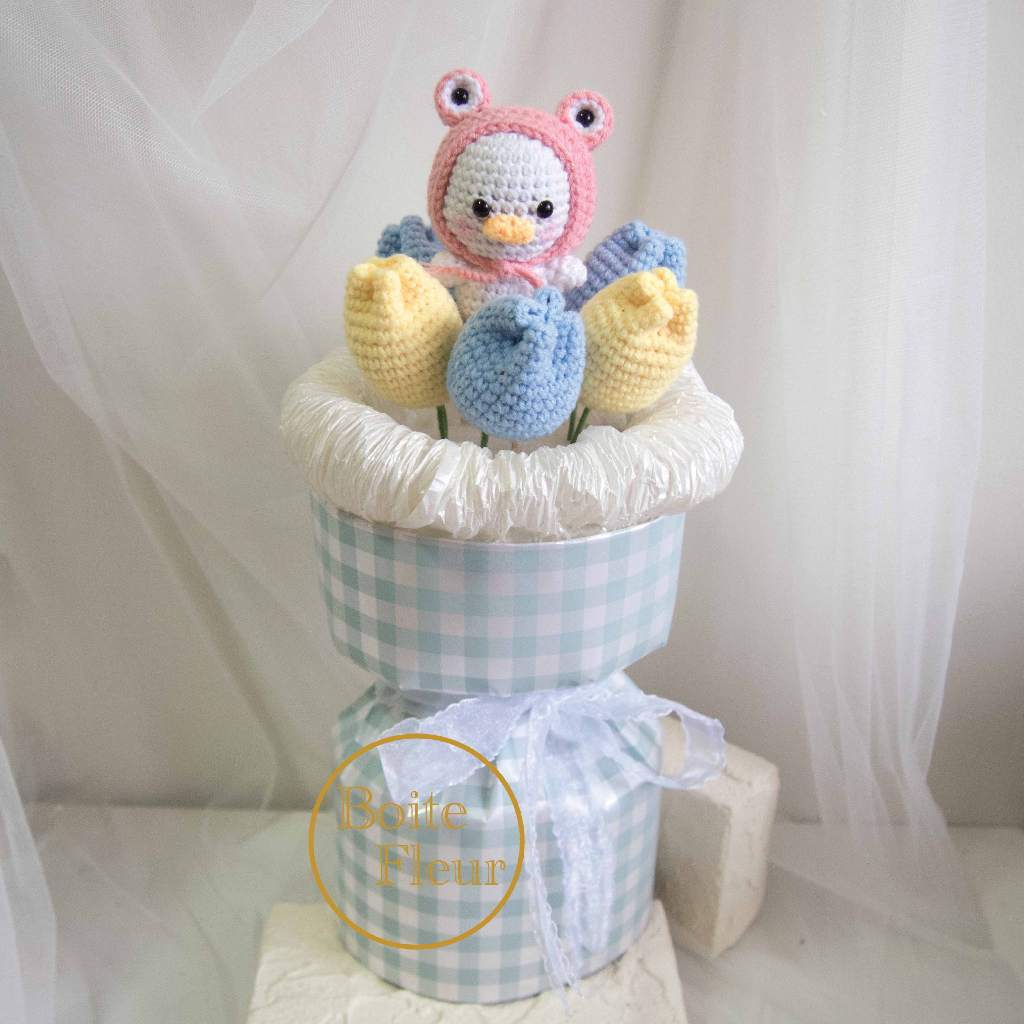 BOITEFLEURXLITTLEGIRL- BUKET BONEKA RAJUT |BUKET BUNGA RAJUT " DUCK "