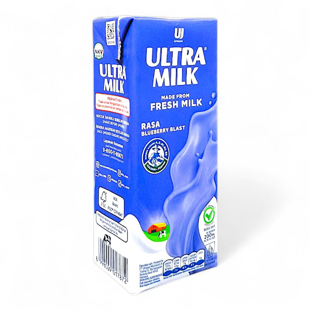 

New // Susu Uht Ultra Milk 200 Ml [1 Dus Isi 24 X 200 Ml] Full Cream / Coklat / Strawberry / Taro /