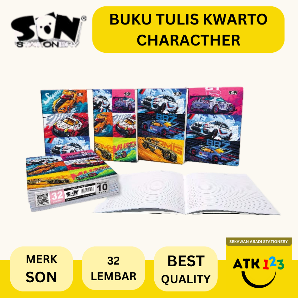 

SON Buku Tulis Kwarto 32 Lembar / Buku Tulis Boxy Character