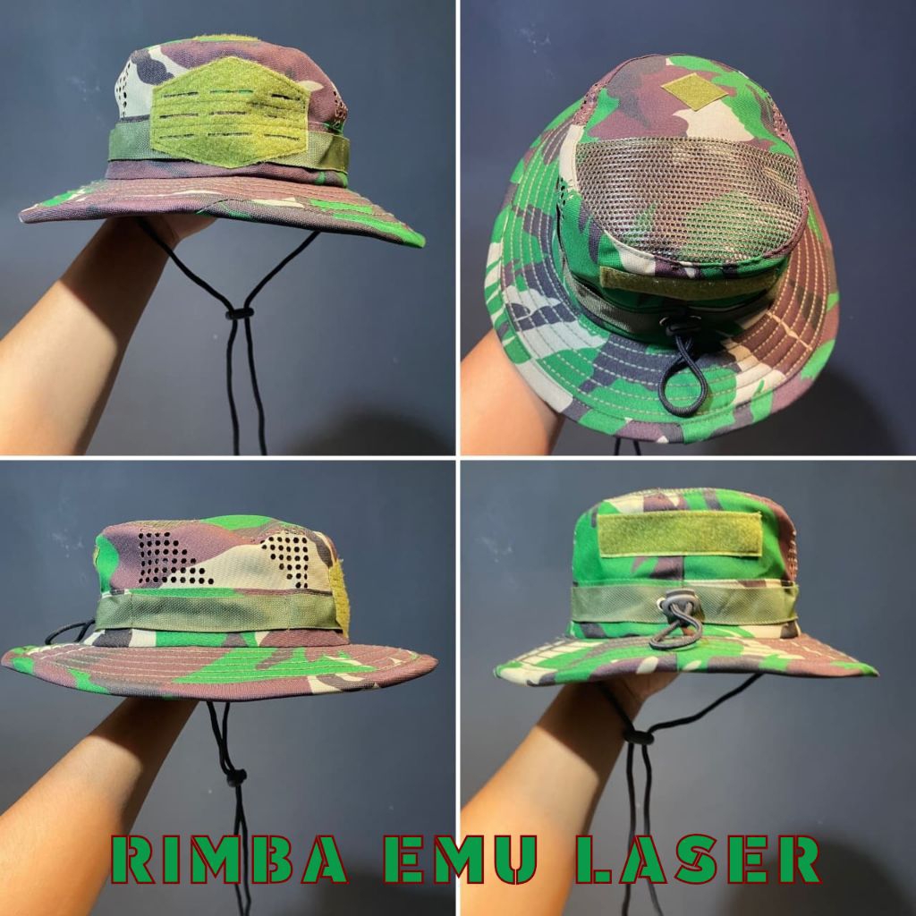 Topi rimba loreng tni rimba Tactical Malvinas kawat bahan velbed topi rimba polisi topi rimba tactic