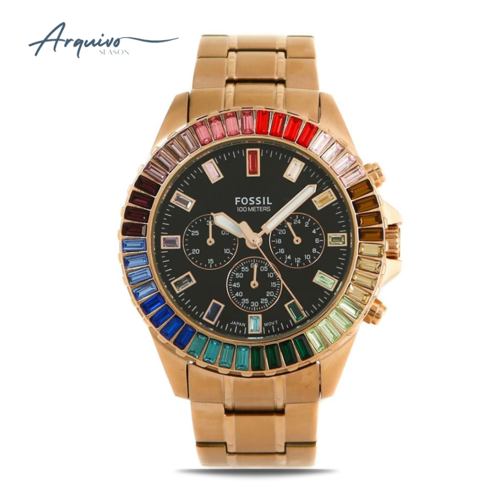 Jam Tangan Pria Fossil The Garrett Chronograph Stainless Steel Limited Mewah Original LE1069