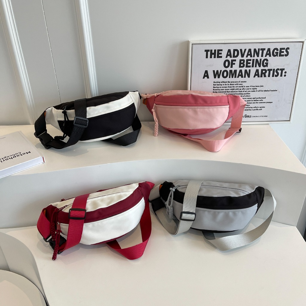 Tas Selempang Wanita/Pria Tas Dada Tas Kecil Olahraga Kasual Kanvas