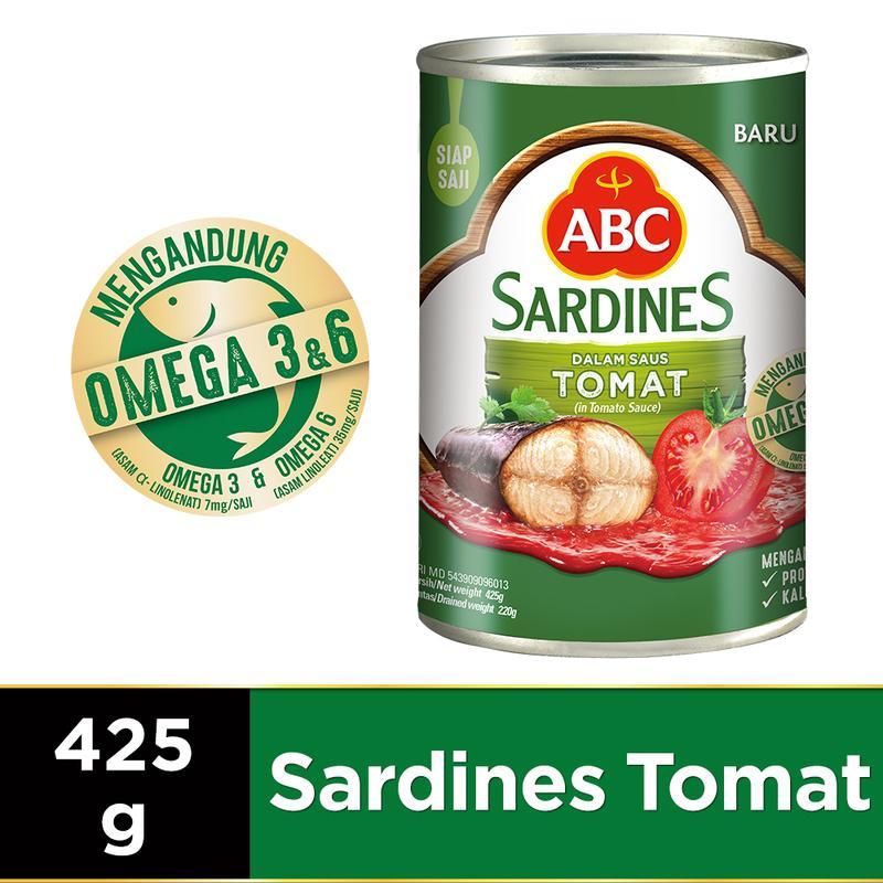 

ABC Sarden Saus Tomat 425g Kaya Nutrisi Omega