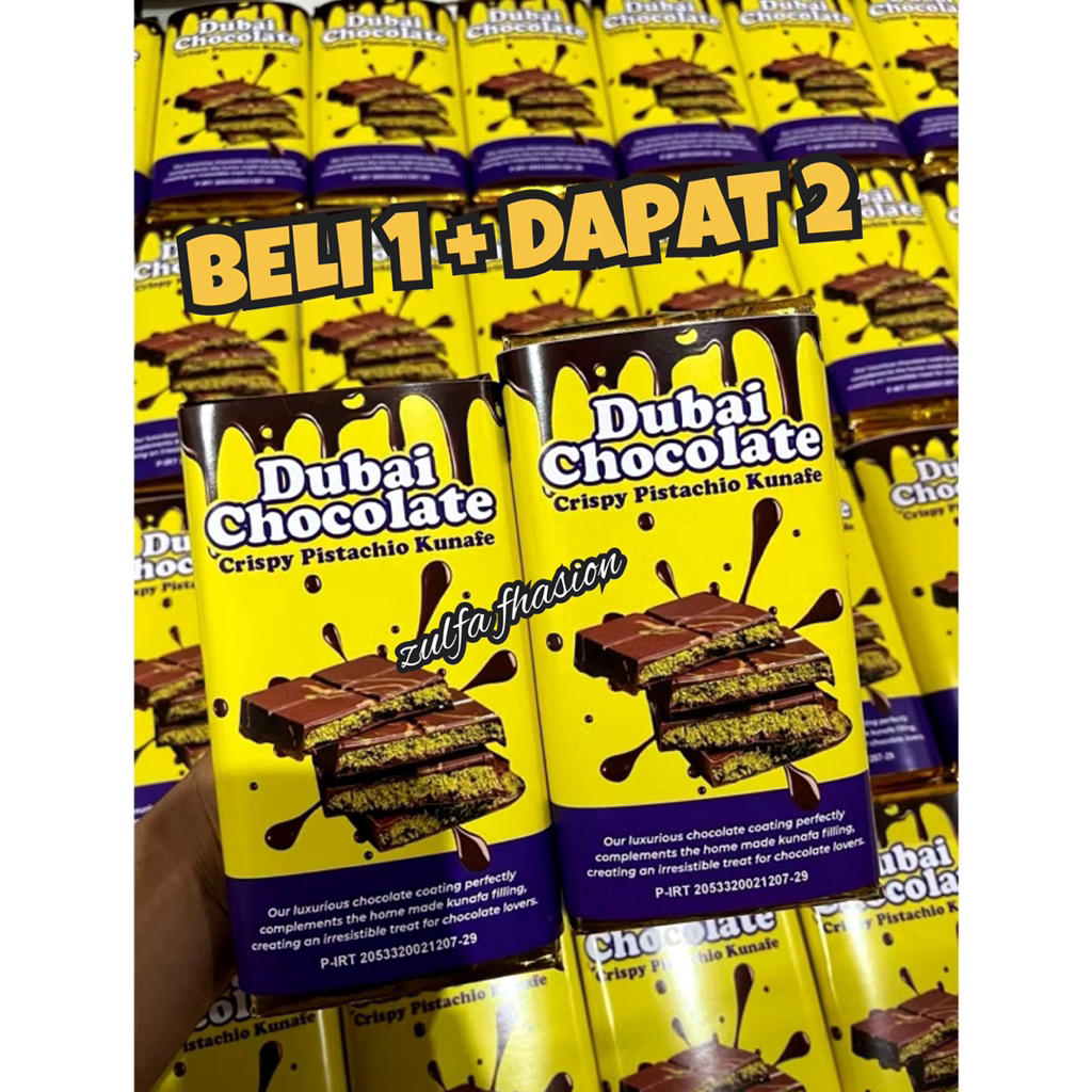 

BELI 1 + DAPAT 2 Coklat Dubai Original "PISTACHIO KUNAFE" Chocolate Viral Lembut Meleleh Dimulut, Berat ±270 gr, Ukuran 16x8 cm ,Food Cocoa Cemilan Makanan Cokelat Termurah
