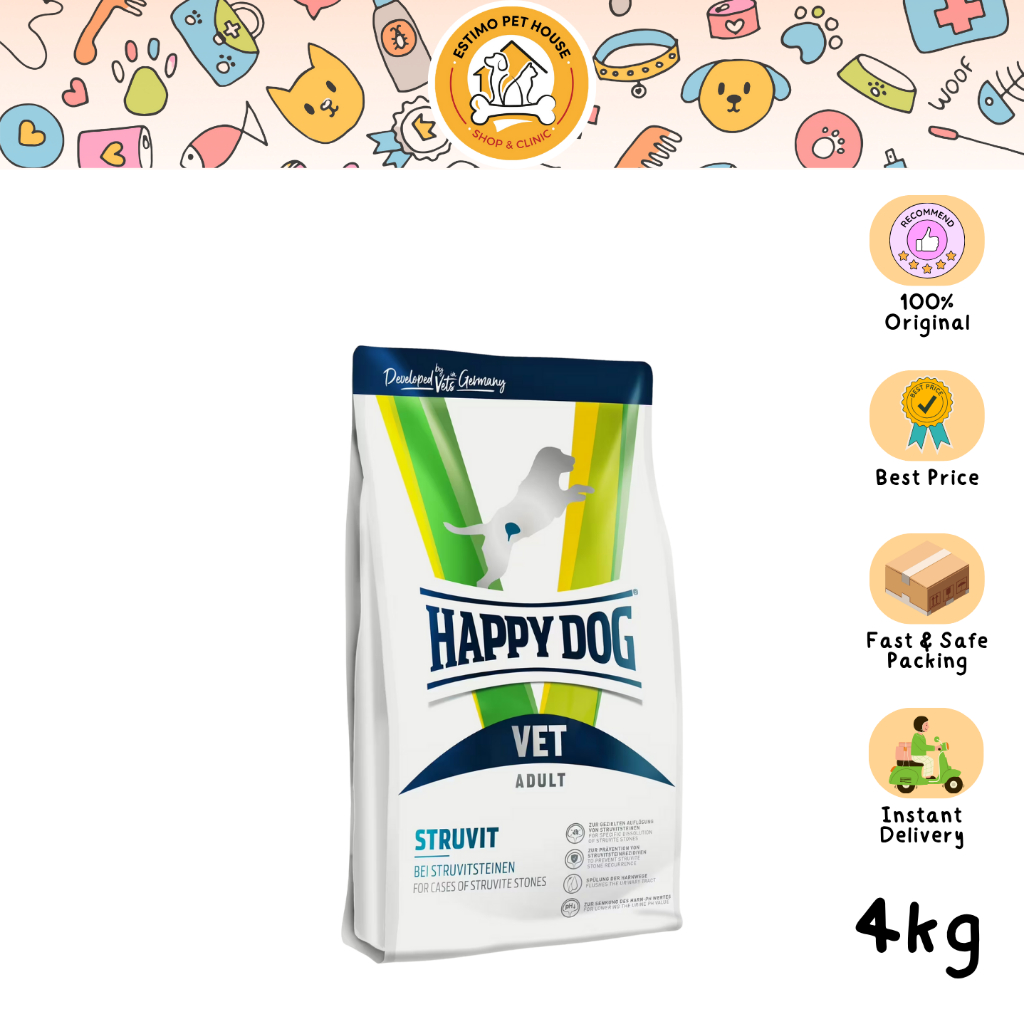 HAPPY DOG VET Diet Struvit kering 4kg Makanan Kering Anjing Struvit