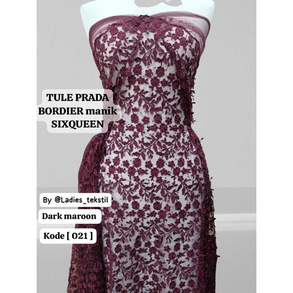 ( 021 ) Kain tile 3D prada manik payet sixqueen