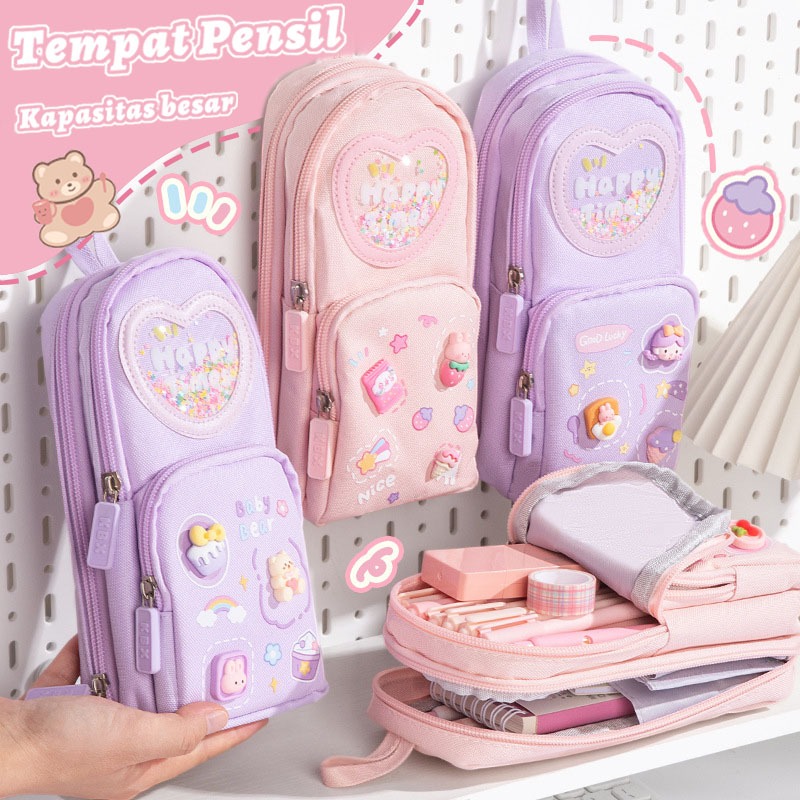 

Kotak Pensil Anak Hiasan Glitter Karakter 3D Model Tas Lucu Korea Kapasitas Besar Kotak Pensil 2Tingkat 3Tingkat Seleting