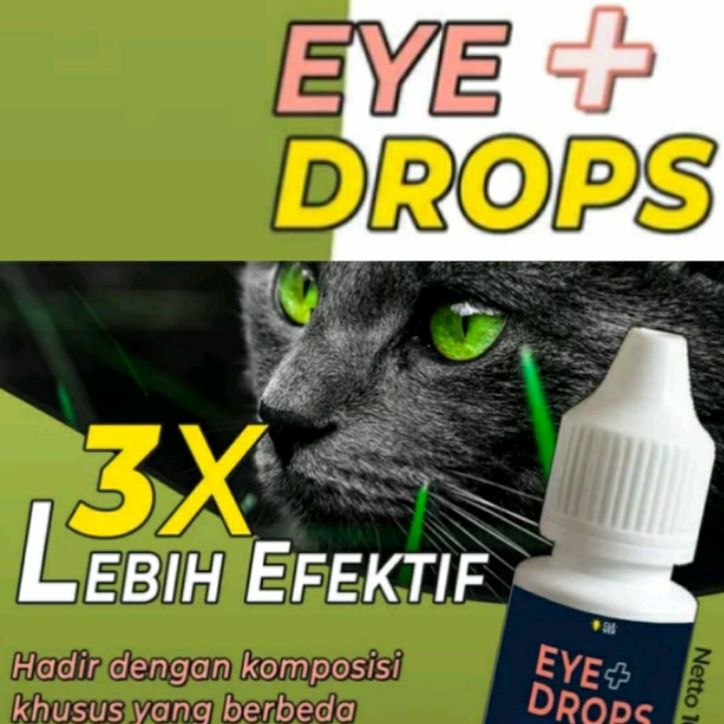 eye+ drops 10mL tetes mata untuk kucing mengobati iritasi mata merah dan berair.