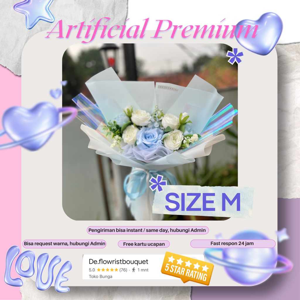 Buket Bluwie mix Murah Wisuda Tangerang BUKET BUNGA ARTIFICIAL