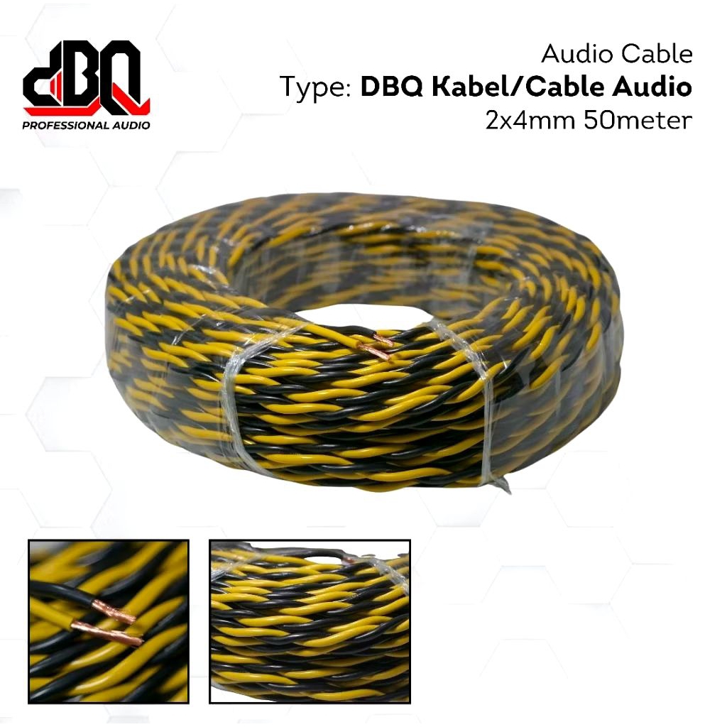 KABEL INSERT BOX SPEAKER DBQ 2 X 4MM SERABUT TEMBAGA MURNI ORIGINAL HRG PER METER