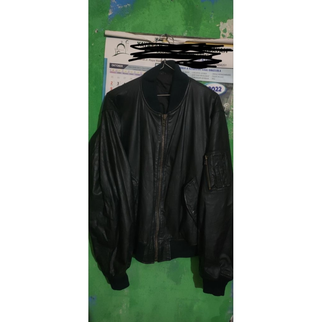Jaket Kulit Asli model bomber merk Partina tokyo ori (Second)