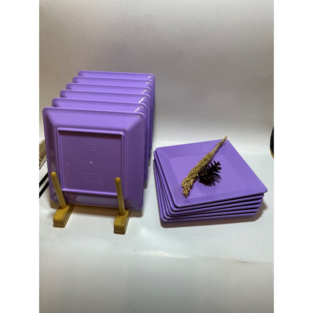 Amena_kitchenset _ Piring kotak melamin p-88 9 inc #PIRING MIE GACOAN # BM - (1 lusin) - Piring Pers
