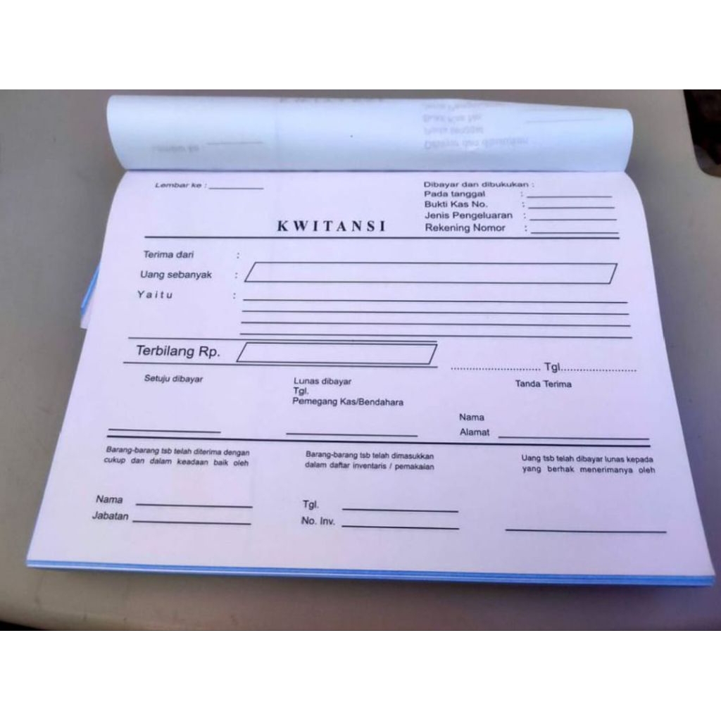 

Formulir kwitansi 3‑ply