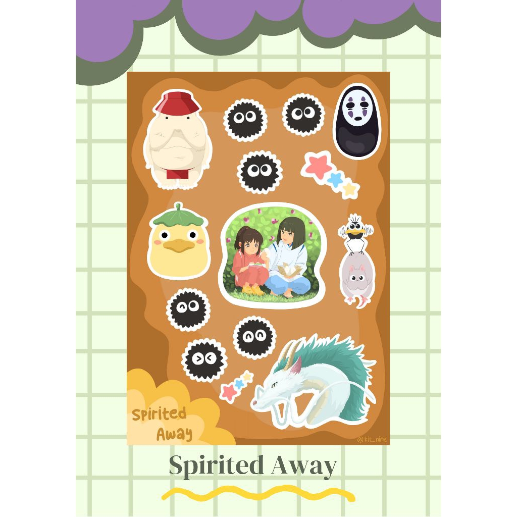 Spirited Away sticker sheet| vinyl doff |