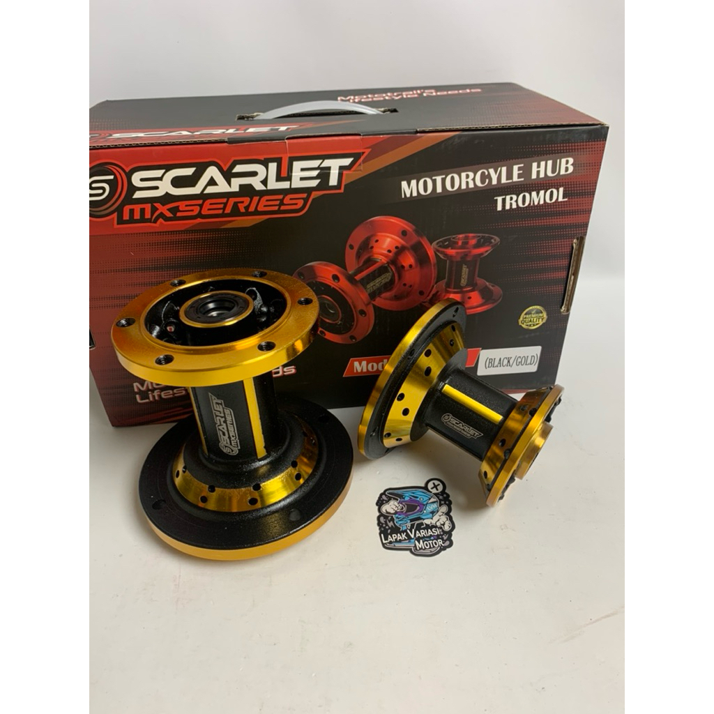 Tromol Depan belakang Scarlet Double Bearing Klx 150/ Klx Bf 150/ Dtracker 150 Hole 36 Full Cnc Trom