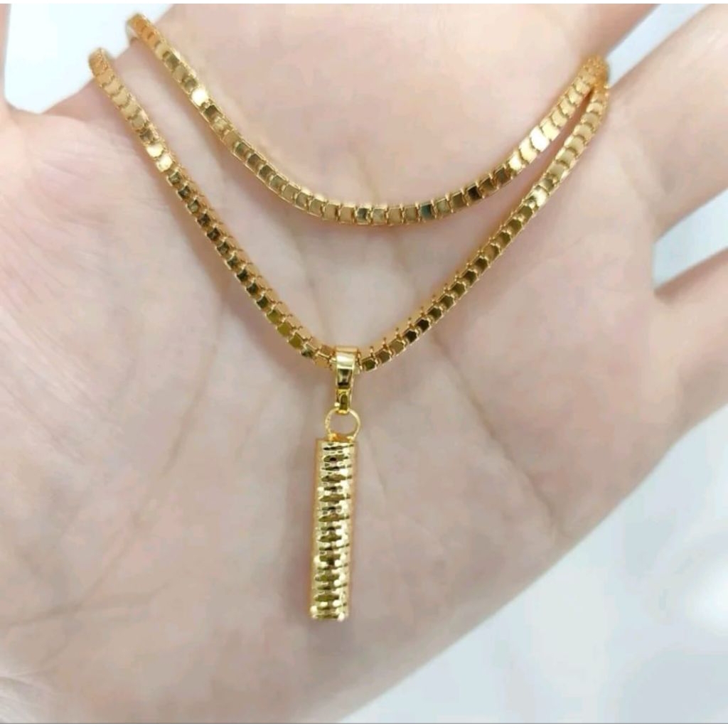 kalung milano liontin bambu kalung titanium asli tidak luntur