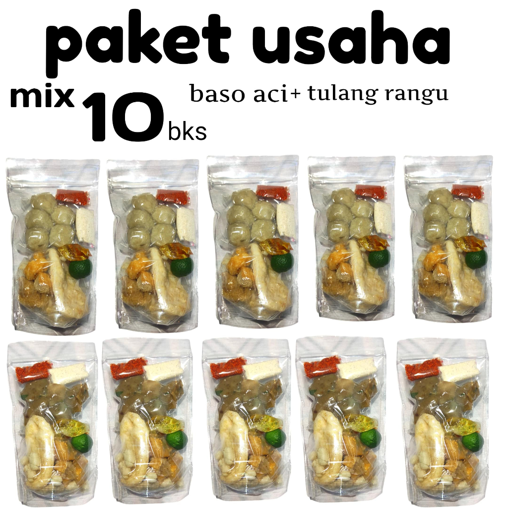 

Mix Bakso Aci Tualang Rangu Tulang Rawan 5 Bks + 5 Bks Baso Aci Original Baso Lada Haseum