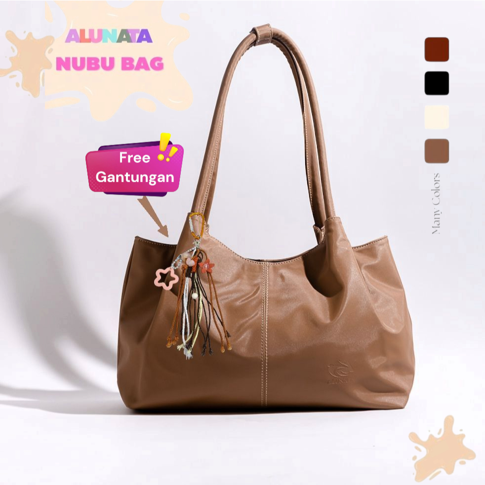 Alunata - NUBU Tas Totebag Jinjing Wanita Bahan Kulit Pas untuk Kerja dan Kuliah