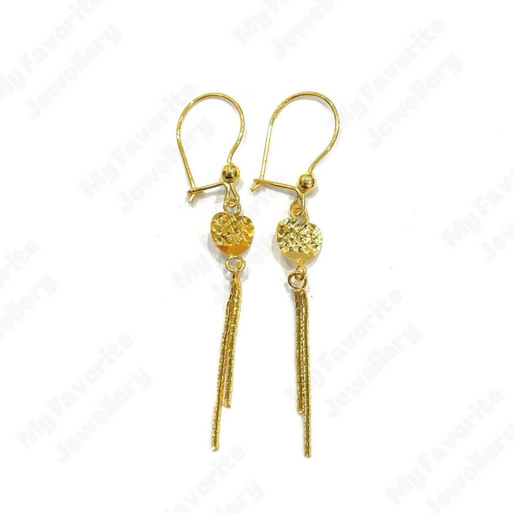 Anting Variasi Italy Love Kristal EMAS ASLI Kadar 700