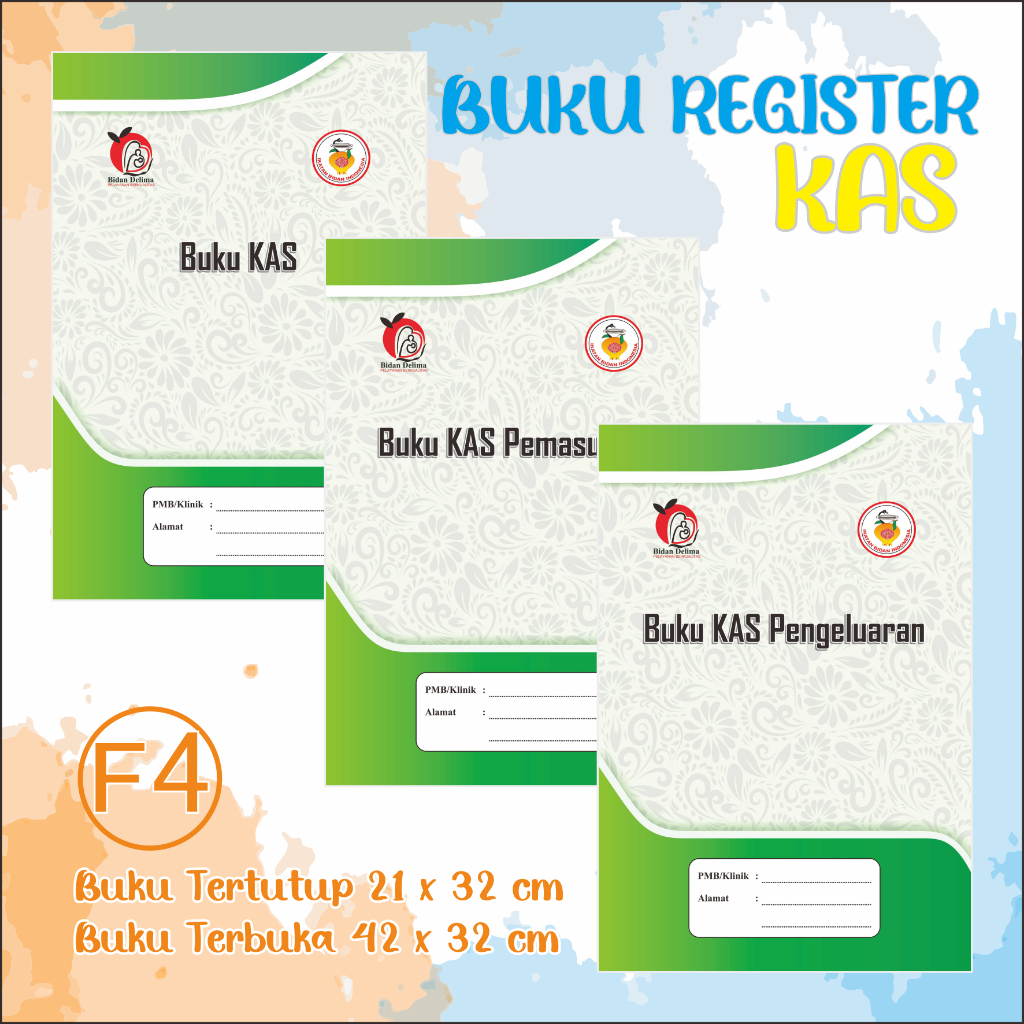 

Buku Besar Bidan - Buku Kas Pemasukan dan Pengeluaran Harian - Isi 50 Lembar