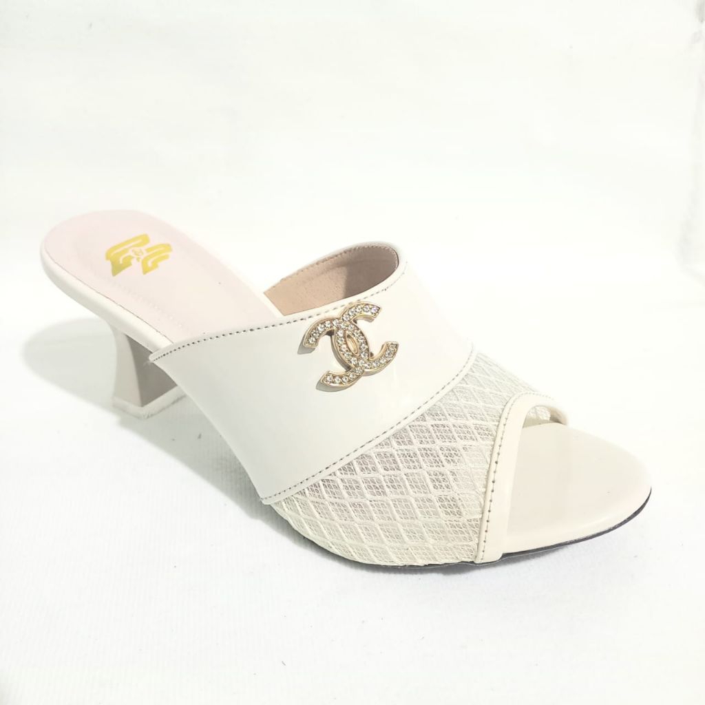 F&F - Sandal Heels Wanita Sandal Pesta Elegant Hak 7cm