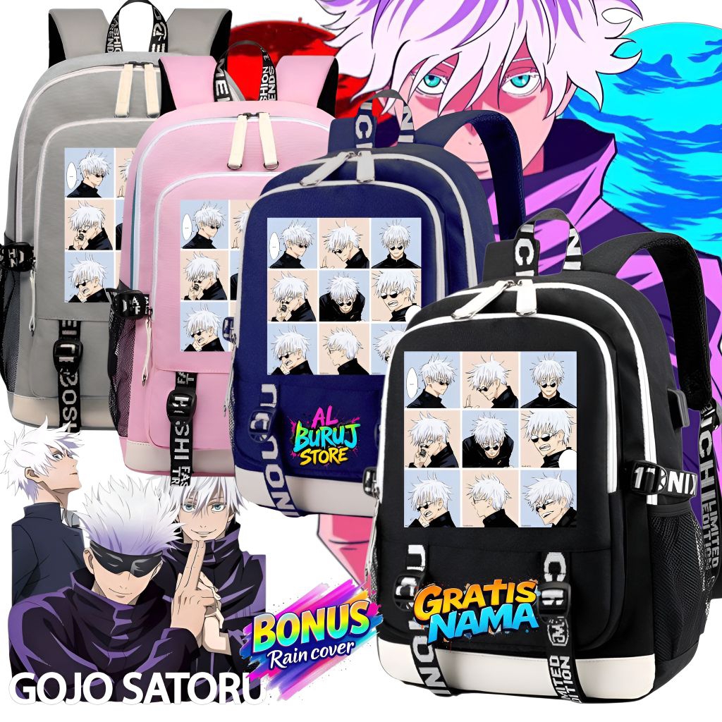 Alburujstore - Tas Anime Anak laki-laki Tas sekolah Ransel Anak laki-laki SD SMP Gojo satoru