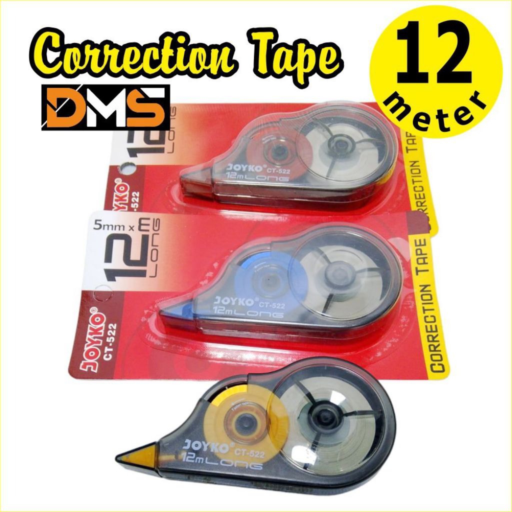 

CORRECTION TAPE JOYKO TIPE-X ROLL, TIP EX PITA KOREKSI (1 Pcs) 5mm X 12 meter