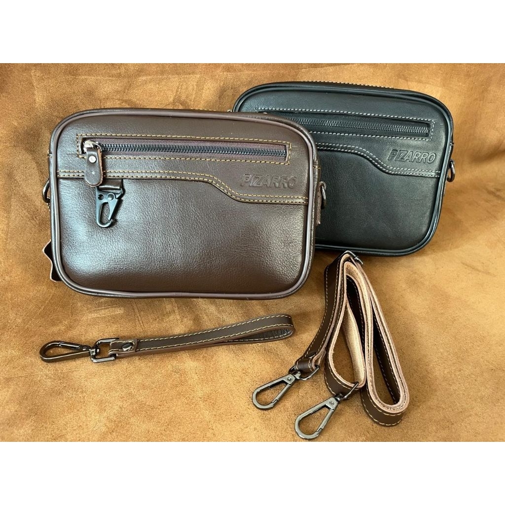 Tas selempang pria dan wanita kulit sapi merk PIZARRO tas bahu pria wanita kulit terbaru tas handbag