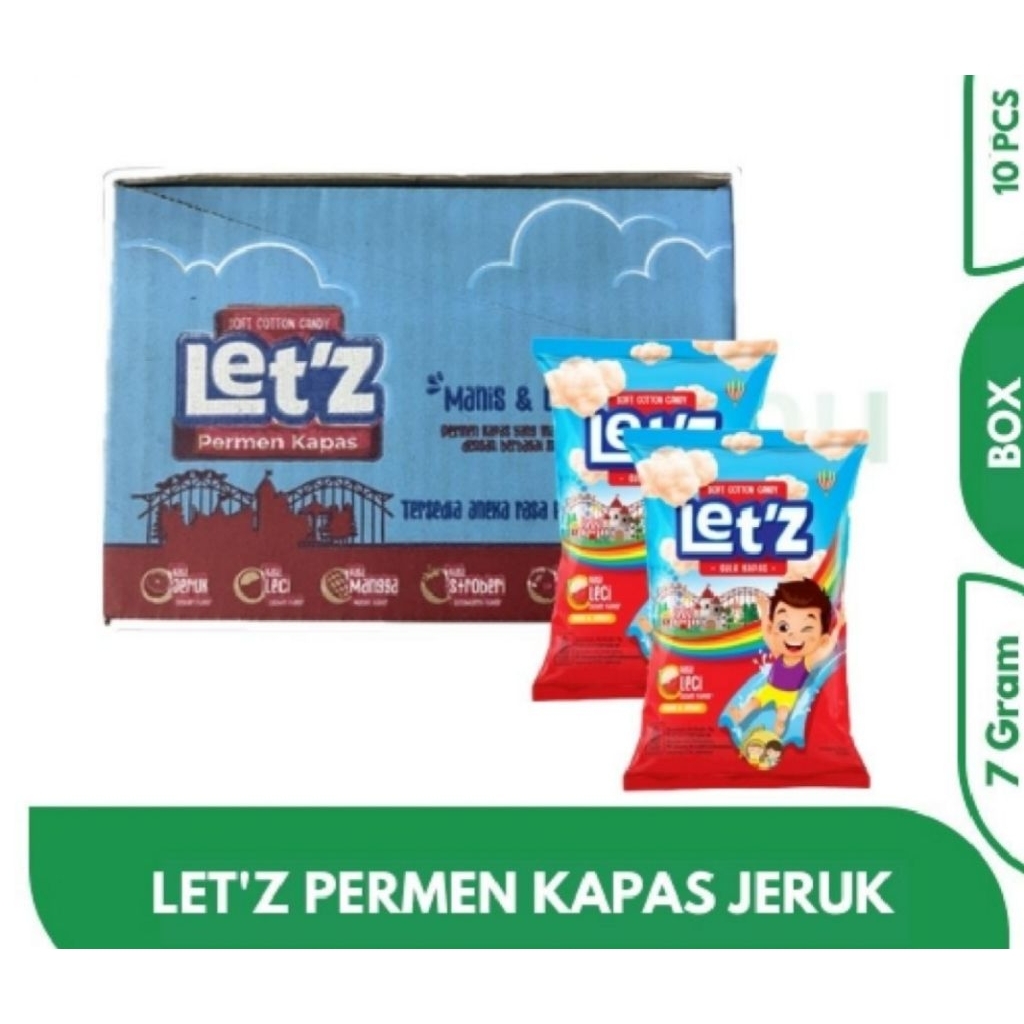 

LET'Z PERMEN KAFAS JERUK 7gr BOX ISI 10 PCS