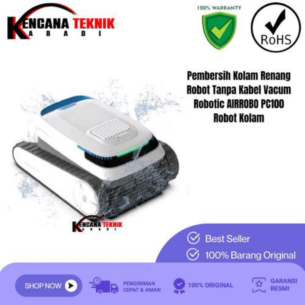 Pembersih Kolam Renang Robot Tanpa Kabel Vacum Robotic AIRROBO PC100 Robot Kolam