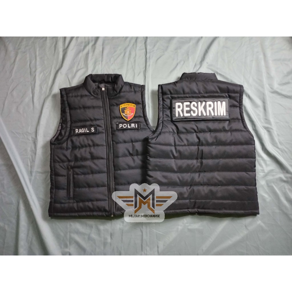 Rompi Vest Gelembung Reskrim | Rompi Gelembung Polisi Reskrim | Vest Puffer Custom